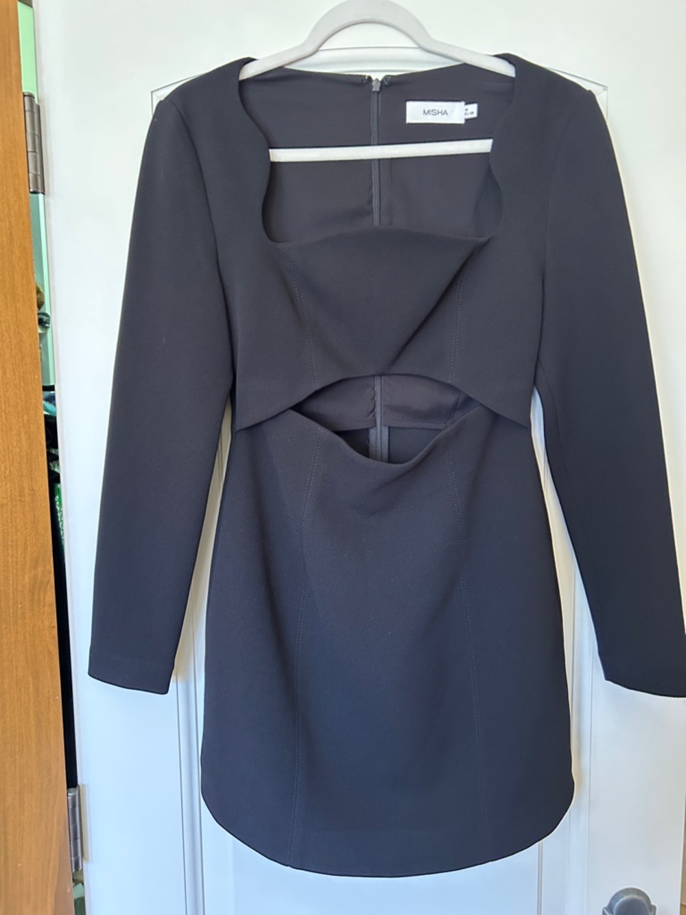 Misha Black Long Sleeve Cutout Mini Dress for a Premium Chic Modern Flair